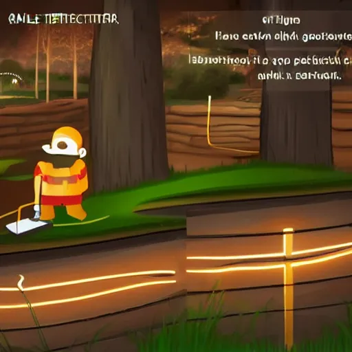 Image similar to game about electrician who have to fix lights in the park, the inscription Fix it before you get sick