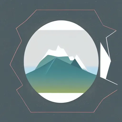 Image similar to “ minimal geometric vector illustration of mountains in the fog ”