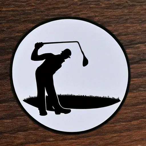 Prompt: die cut sticker of golf player