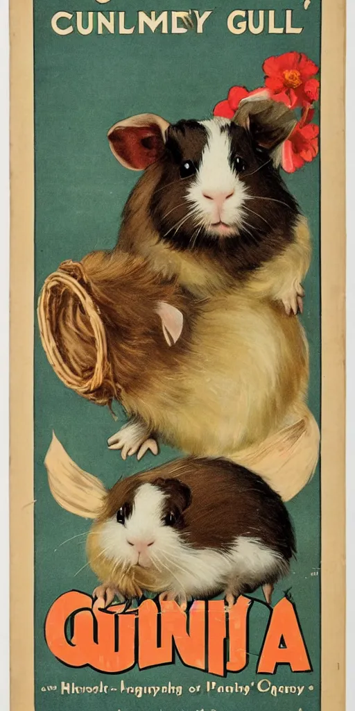 Image similar to a 1 9 1 0 s poster advertising guinea pigs