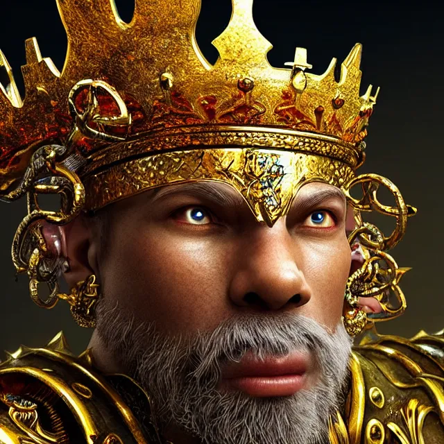 Prompt: king, fantasy, highly detailed, 4 k, hdr, smooth, sharp focus, high resolution, award - winning photo, photorealistic