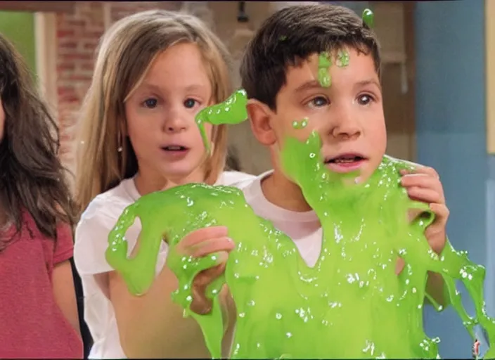 Image similar to the episode of SVU where everyone gets covered with nickelodeon slime hd