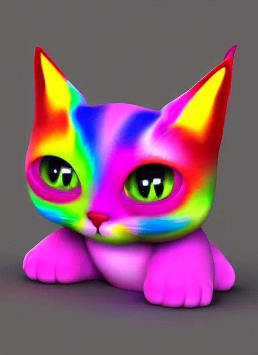 Prompt: magical tricolor cat studio ghilbi style render