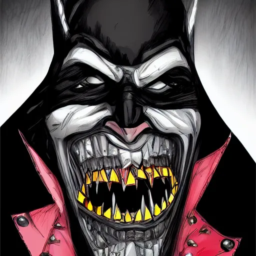 Image similar to the batman who laughs, comic strip style, dynamic lighting, fantasy concept art, trending on art station, stunning visuals, creative, cinematic, portrait, ultra detailed