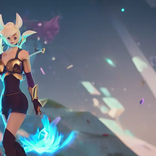 Image similar to still of pretty Riven (League of Legends) in KDA music video. 3d render, octane render, game art, realistic, highly detailed, trending on artstation, 4k, trending on artstation, pixar, cgsociety, unreal engine 5, redshift render, trending on artstation, blender, behance, cg