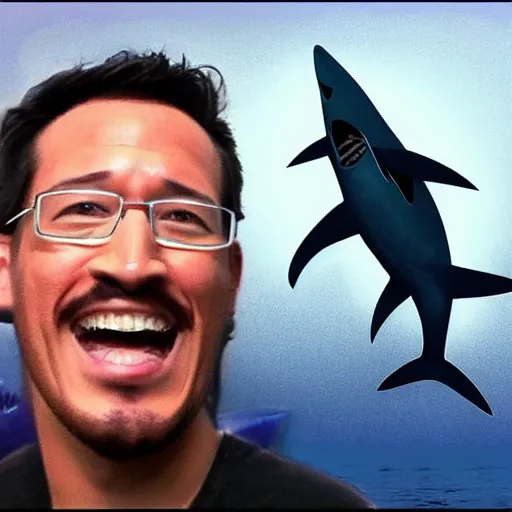 Image similar to markiplier as a shark