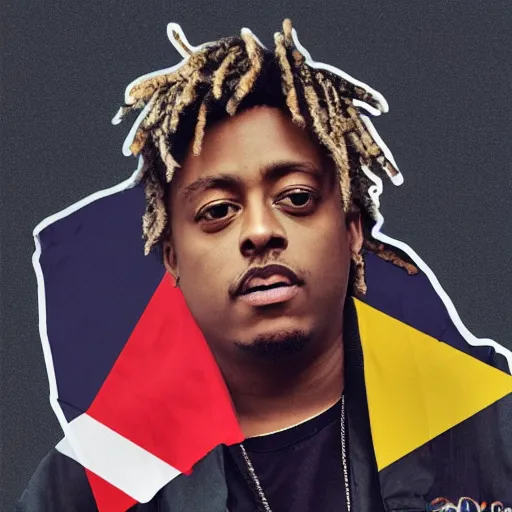 Image similar to juice wrld holding up a germany flagdigital art 4 k the detailed super realistic