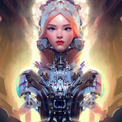 Image similar to A portrait of a cybernetic royal baroque gamer girl. , trending on artstation, digital art, by Stanley Artgerm Lau, WLOP, Rossdraws, James Jean, Andrei Riabovitchev, Marc Simonetti, Yoshitaka Amano