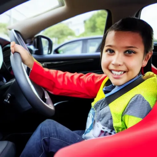 baby driving a car, Stable Diffusion