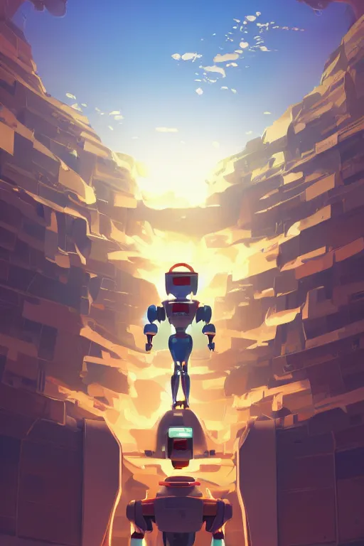 Image similar to metabots medabots medarotto medarot robot minimalist comics, behance hd by jesper ejsing, by rhads, makoto shinkai and lois van baarle, ilya kuvshinov, rossdraws global illumination ray tracing hdr radiating a glowing aura