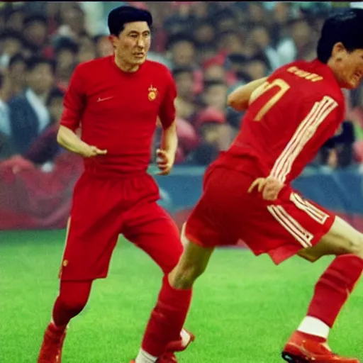 Prompt: robert lewandowski meeting mao zedong