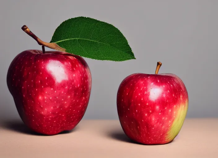 Image similar to photo still of an apple with a human mouth, 8 k, studio lighting bright ambient lighting key light, 8 5 mm f 1. 8