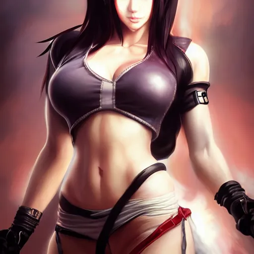 Image similar to tifa lockhart by Stanley Artgerm Lau, WLOP, Rossdraws, James Jean, Andrei Riabovitchev, Marc Simonetti