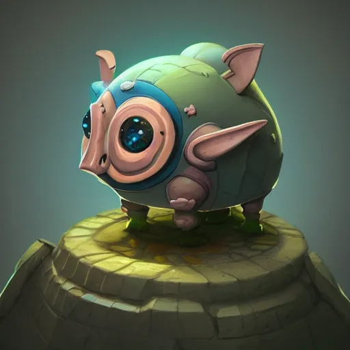 Image similar to Isometric 3D Fantasy Cute and adorable alien piggy spacecraft, Smooth 3D Illustration, soft render, Servando Lupini, Daniil Kudriavtsev, handpaint texture, Blender, 3DCoat