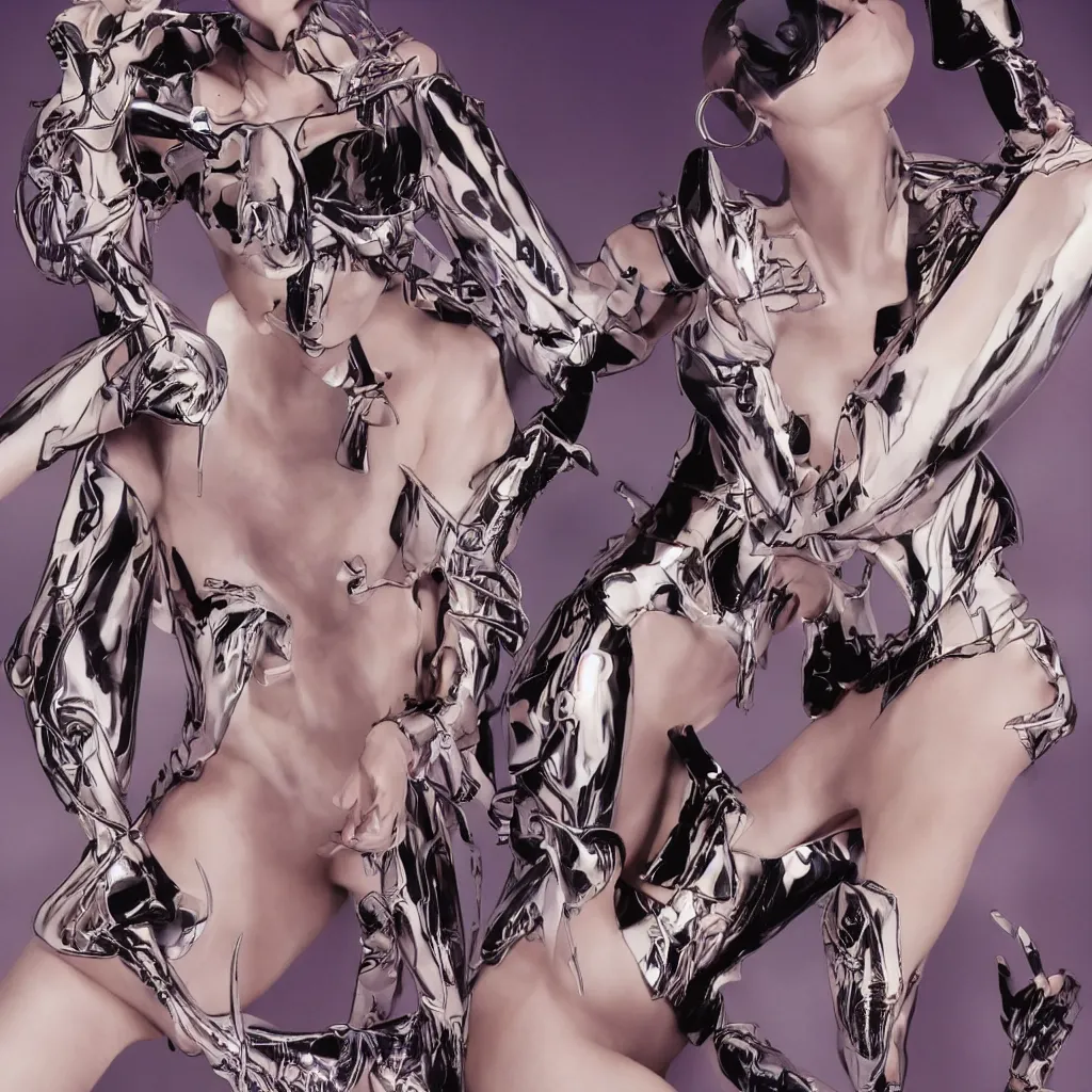 Image similar to fashion editorial by Hajime Sorayama