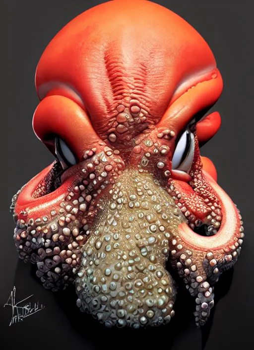 Image similar to 3 0 0 0 ( dr. john a. zoidberg ), with octopus tenticles face portrait photography feroflex photorealistic studio lighting ektachrome detailed intricate face details, ultradetails, beautiful face, realistic shaded perfect face, extremely fine details, artstation