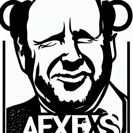 Prompt: alex jones on a beach, digital art, iconic icon, 2 d vector logo, cartoon, t - shirt design