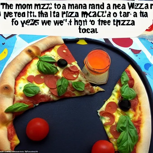 Prompt: the moon turned into a pizza and we're all going to die