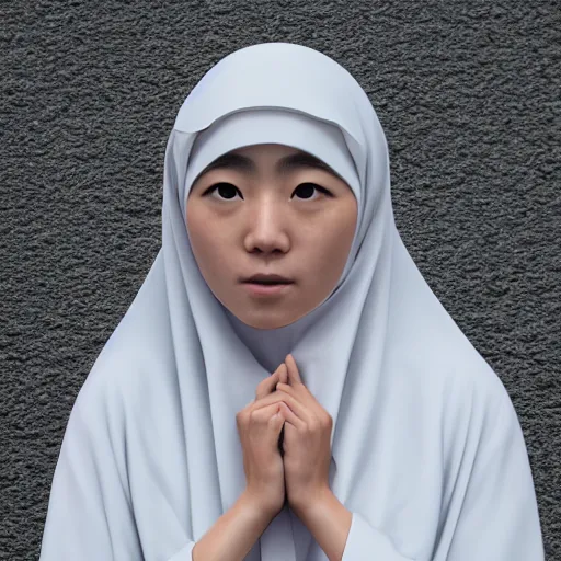 Image similar to closeup portrait of Naganohara Yoimiya Converts to Islam, depth of field, zeiss lens, detailed, symmetrical, centered, fashion photoshoot, by Annie Leibovitz and Steve McCurry, David Lazar, Jimmy Nelsson, Breathtaking, 8k resolution, extremely detailed, beautiful, establishing shot, artistic, hyperrealistic, beautiful face, octane render