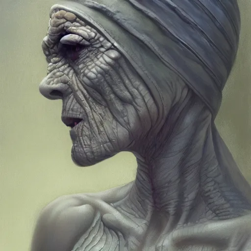 Prompt: portrait of an angry reptilian nun, detailed, centered, digital painting, artstation, concept art, by donato giancola, Sean Yoro, Greg Rutkowski, trending on Artstation, Joseph Christian Leyendecker, WLOP, Boris Vallejo, dark, moody, foggy