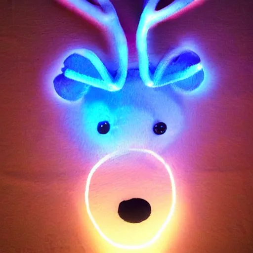 Prompt: Reindeer made out of shadows, glow, rainbow, fursona, furry,