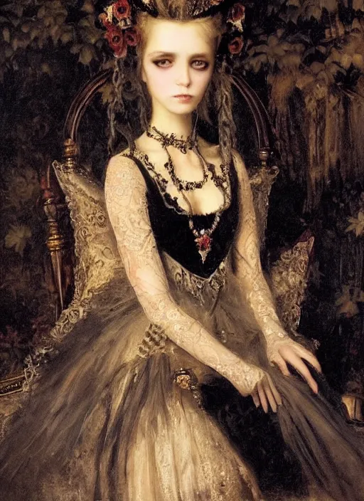 Image similar to gothic princess portrait. by william - adolphe bouguerea highly detailded