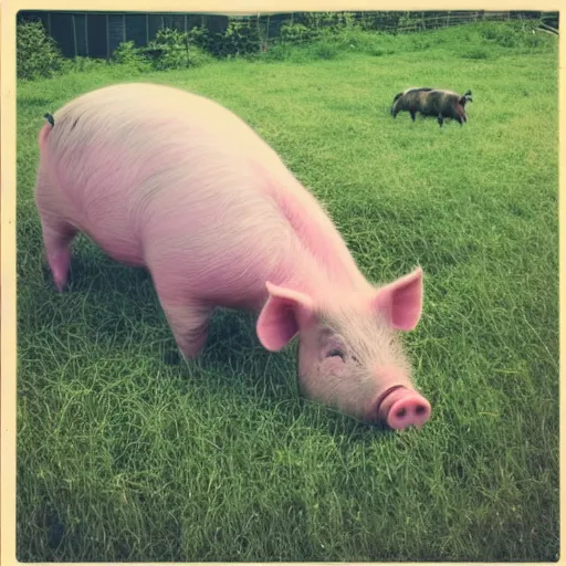 Prompt: “a tall emo girl pig anthro with a pig’s head, in a Japanese apartment, grass and weeds”