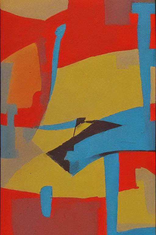 Prompt: mid century modern art on canvas by bernard simunovic