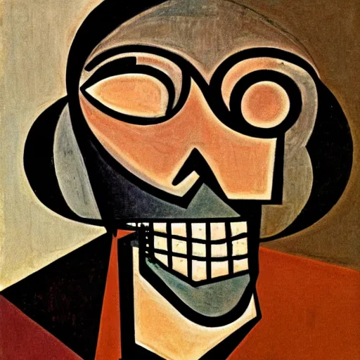 Image similar to the gimp from pulp fiction drawn by albert gleizes cubism modern art