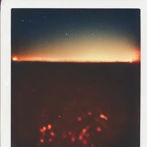 a fire star in the night sky, polaroid photo, perfect | Stable ...