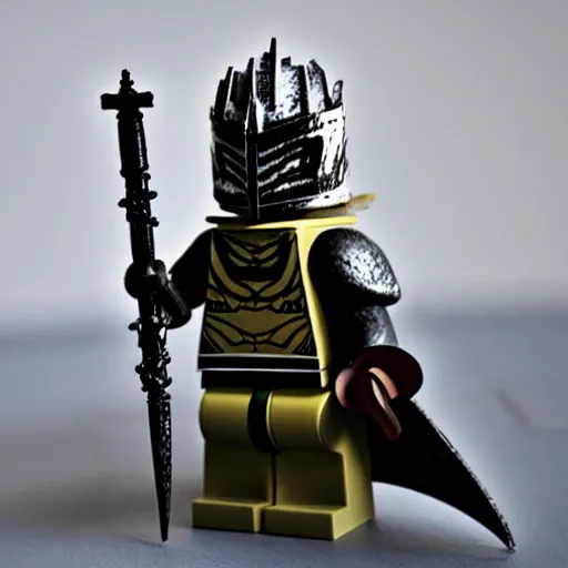 Prompt: dark souls lego figure, photo, close up