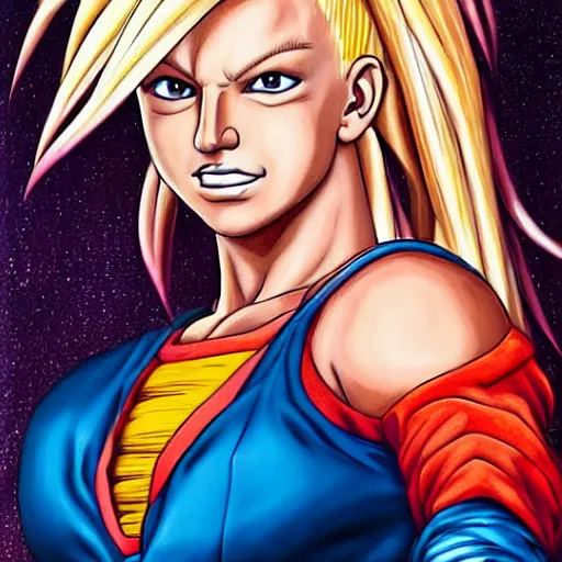 Prompt: ultra realistic portrait painting of britney spears as super saiyan, art by akira toriyama, 4 k, dragon ball artstyle, cel shaded, highly detailed, epic lighting