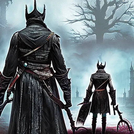 Image similar to bloodborne with nintendo 6 4 graphics