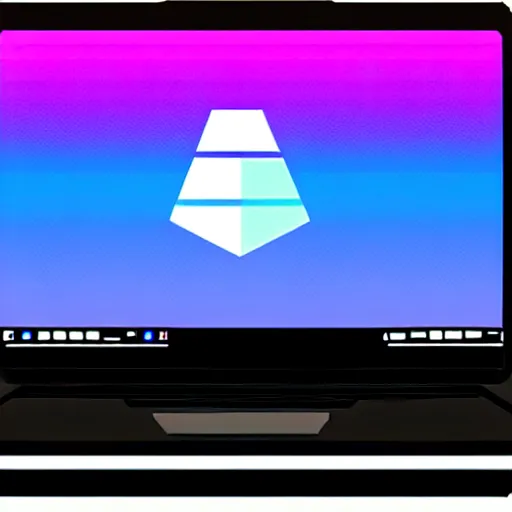 Prompt: vaporwave hacker laptop. linux terminal