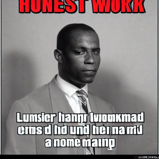 Prompt: honest hard working black man