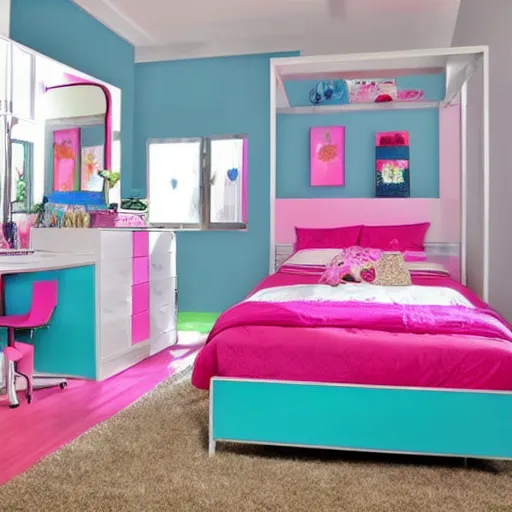 Prompt: teen girls bedroom