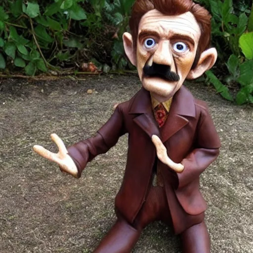 Prompt: creepy little Barry Chuckle idol, ritual item, creator unknown