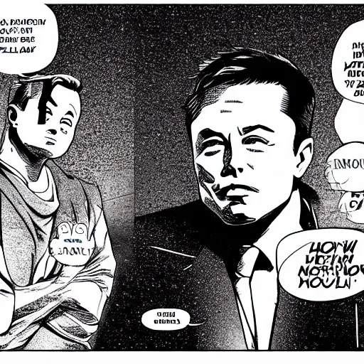 Prompt: elon musk, manga, 8k