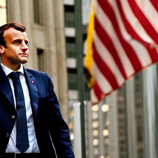 Image similar to Emmanuel Macron in Wolf of Wall Street