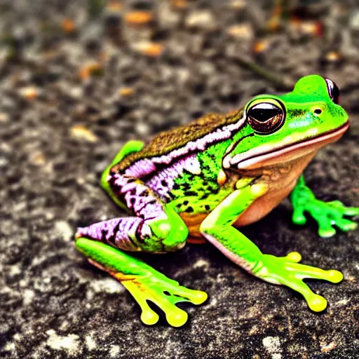 Image similar to Frog Lady photograph sharp focus colorful realistic