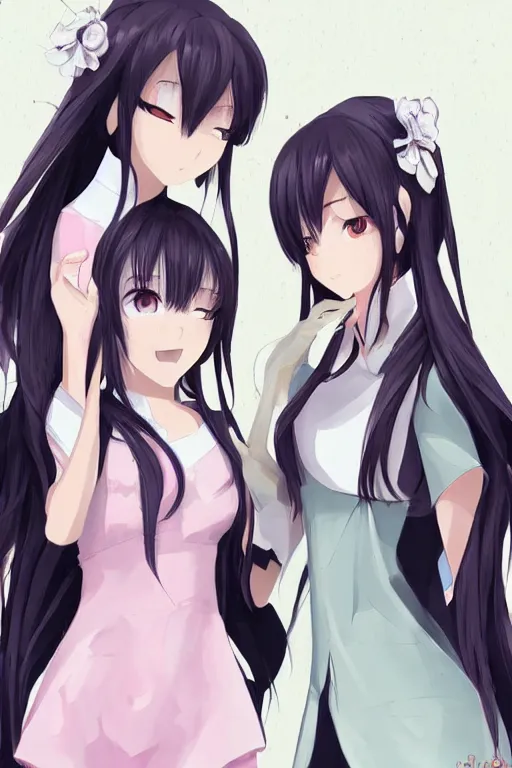 Prompt: two beautiful female idols in causal clothes standing face to face angry, detailed anime art