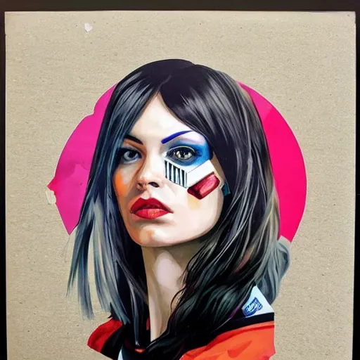 Image similar to portrait of a female android by Sandra Chevrier