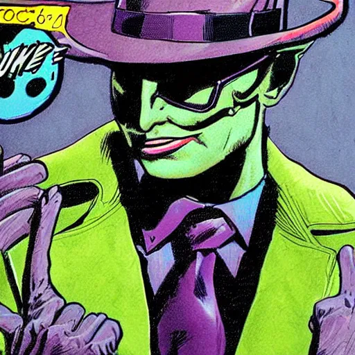 Image similar to the riddler comic book illustration