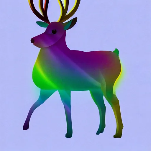 Prompt: Reindeer made out of shadows, rainbow, fursona, furry, back, male furry anthro,