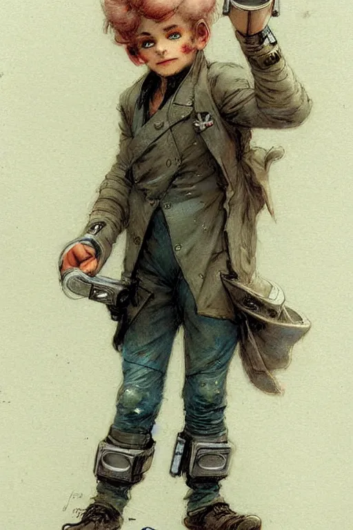 Image similar to ( ( ( ( ( 2 0 5 0 s retro future 1 0 year old boy super scientest in space pirate mechanics costume full portrait. muted colors. ) ) ) ) ) by jean baptiste monge, dynamic!!!!!!!!!!!!!!!!!!!!!!!!!!!!!!