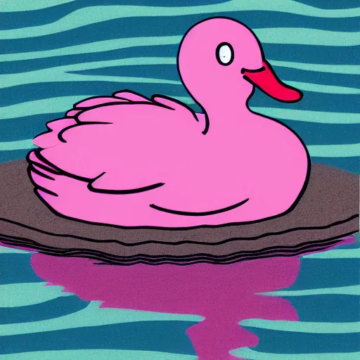 Image similar to pink duck, illustration waldo