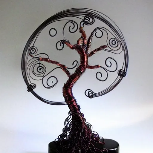 Image similar to intricate wire tree with agate accents, delicate, magnificent design, masterpiece, elaborate, dramatic lighting