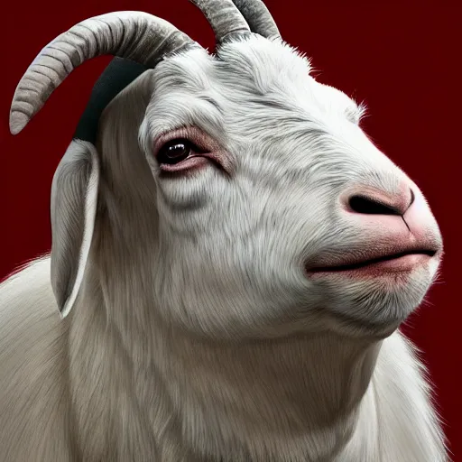 Image similar to andy milonakis as a goat, goat body, human head, 4 k, photorealistc, high details