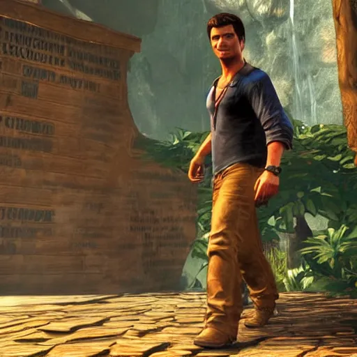 Prompt: nathan fillion in the video game uncharted