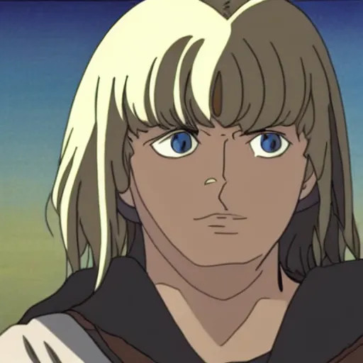 Image similar to aragorn from the anime lord of the rings (1986), studio ghibli